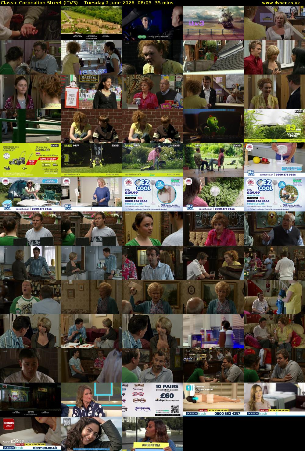 Classic Coronation Street (ITV3) Tuesday 2 June 2026 08:05 - 08:40
