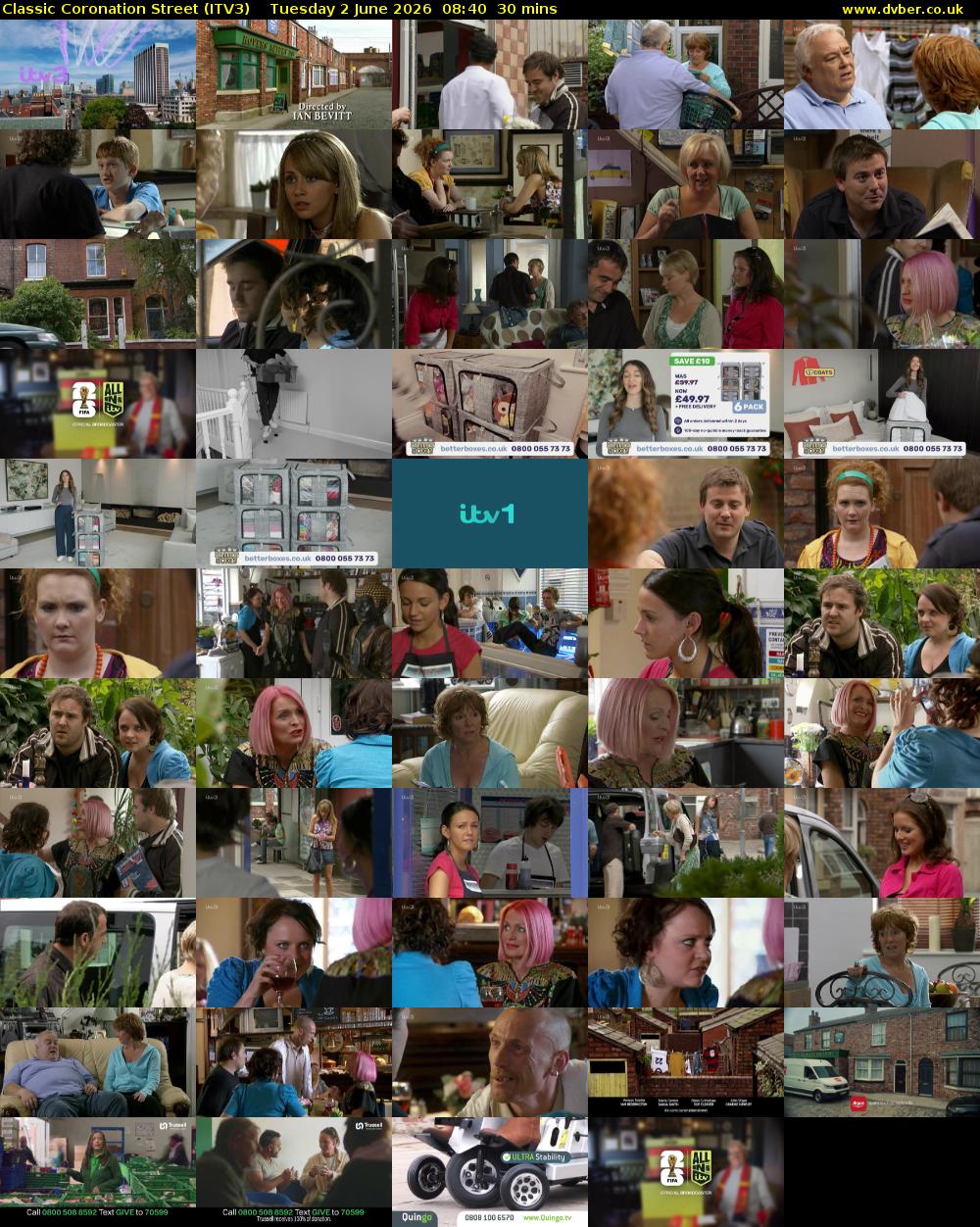 Classic Coronation Street (ITV3) Tuesday 2 June 2026 08:40 - 09:10