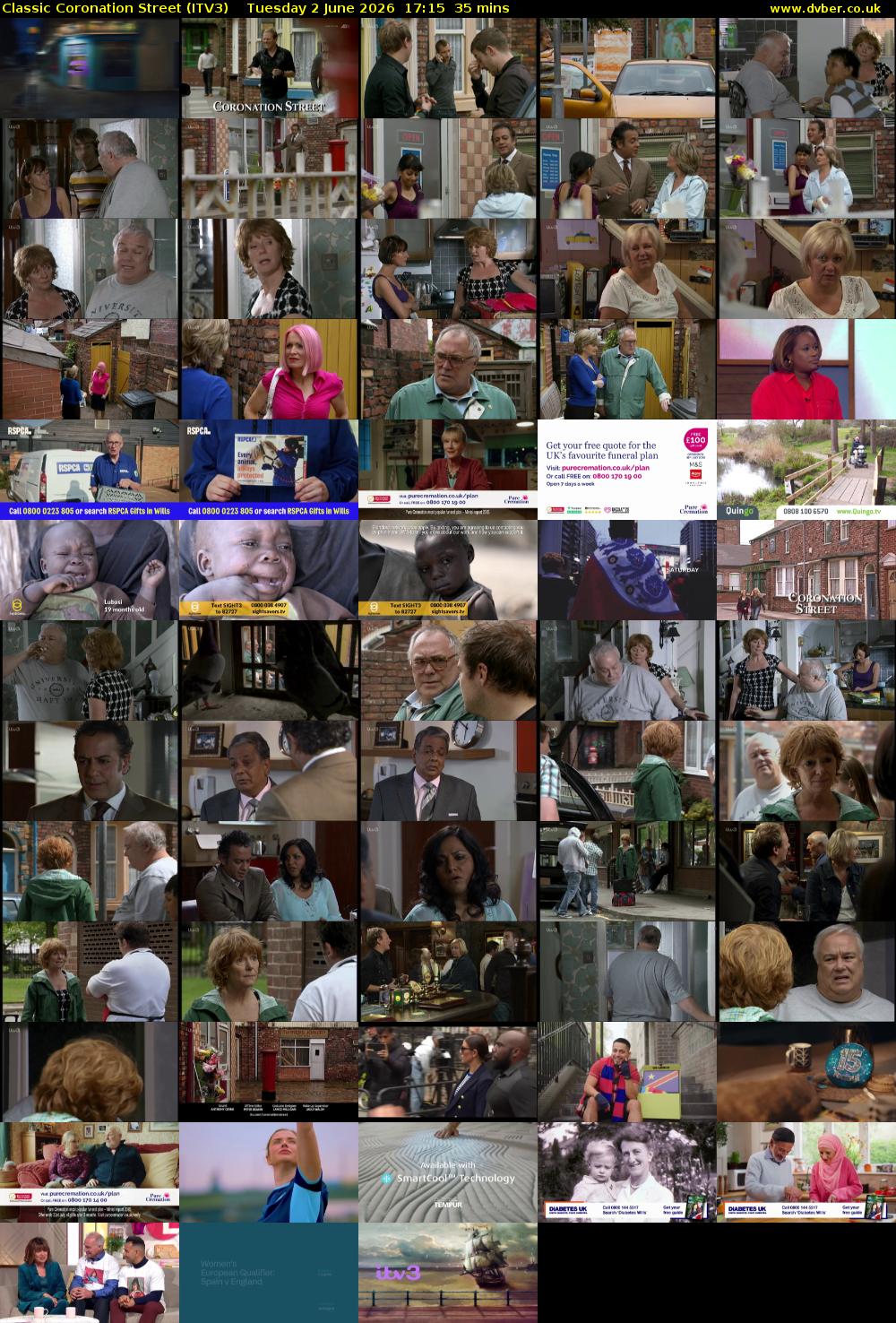 Classic Coronation Street (ITV3) Tuesday 2 June 2026 17:15 - 17:50