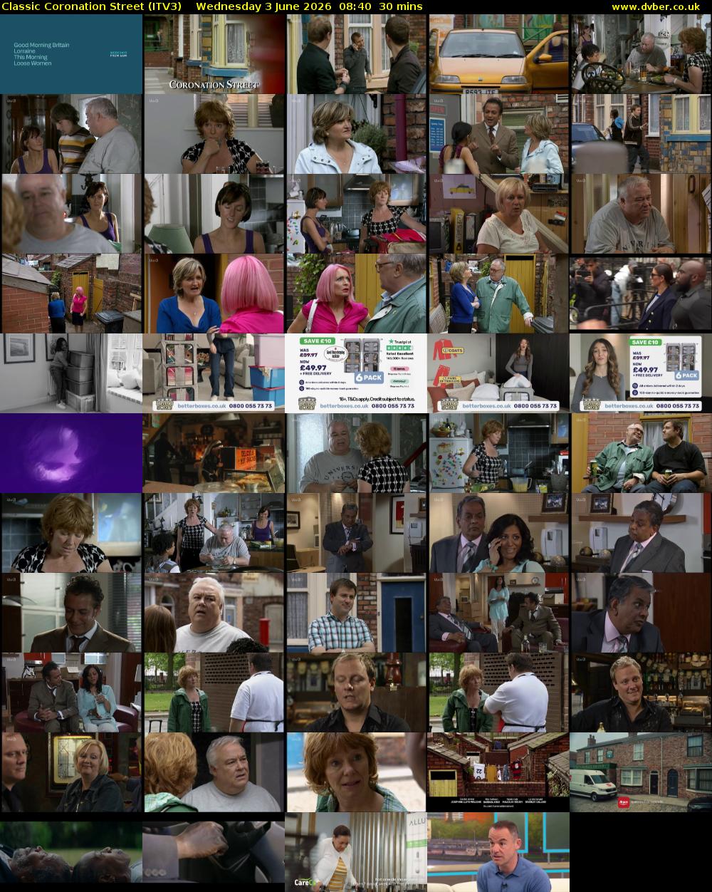 Classic Coronation Street (ITV3) Wednesday 3 June 2026 08:40 - 09:10