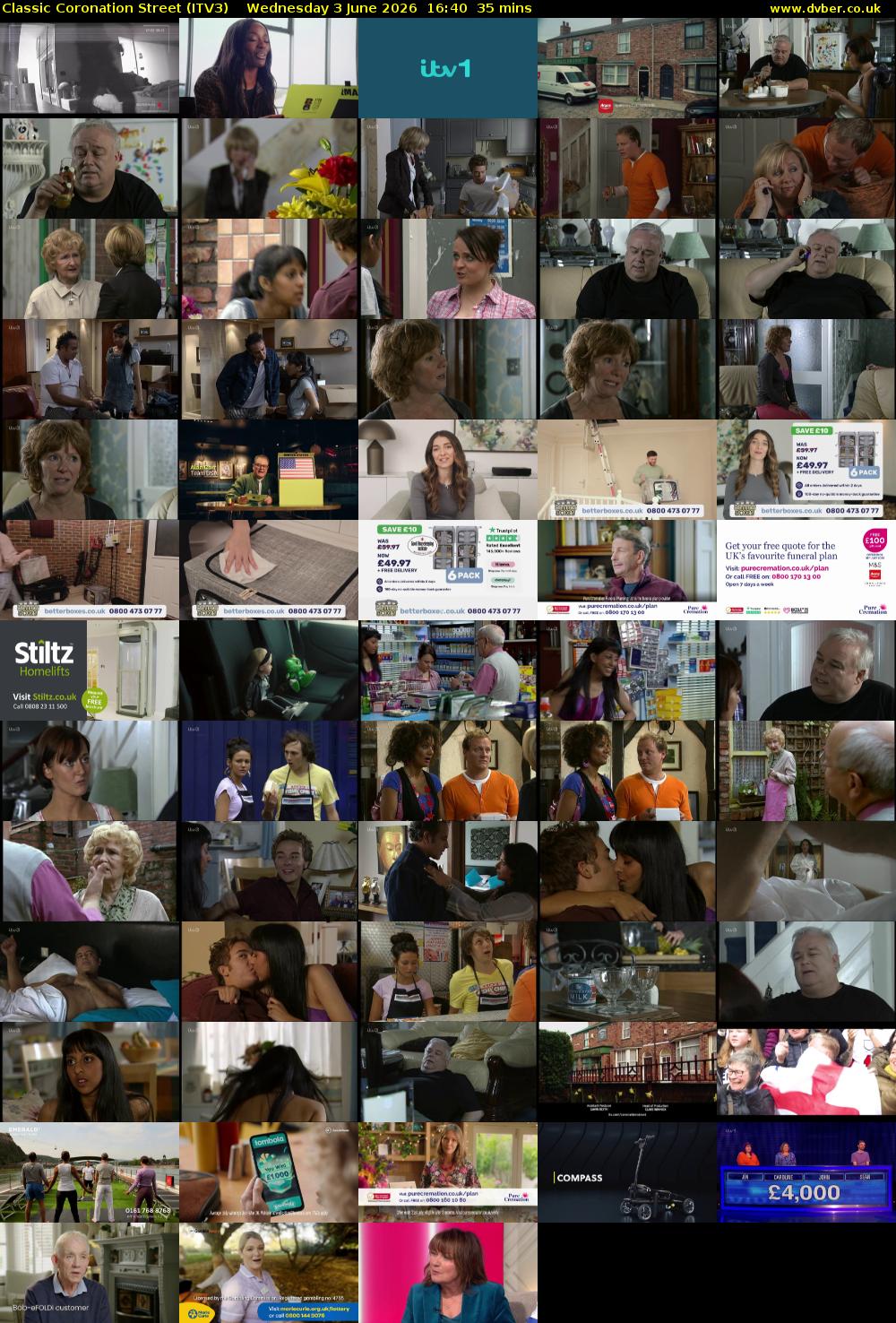 Classic Coronation Street (ITV3) Wednesday 3 June 2026 16:40 - 17:15