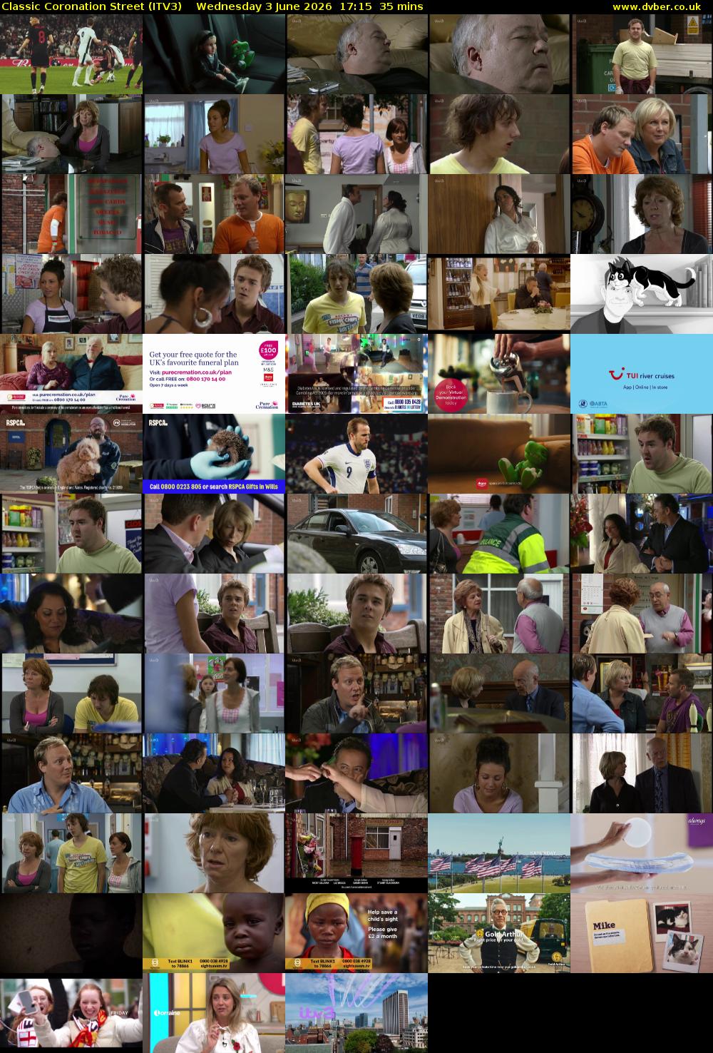 Classic Coronation Street (ITV3) Wednesday 3 June 2026 17:15 - 17:50