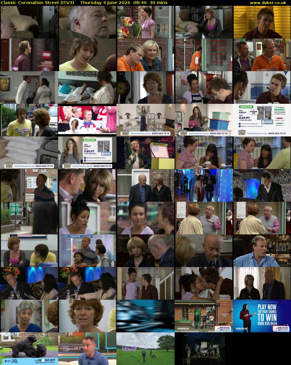 Classic Coronation Street (ITV3) Thursday 4 June 2026 08:40 - 09:10