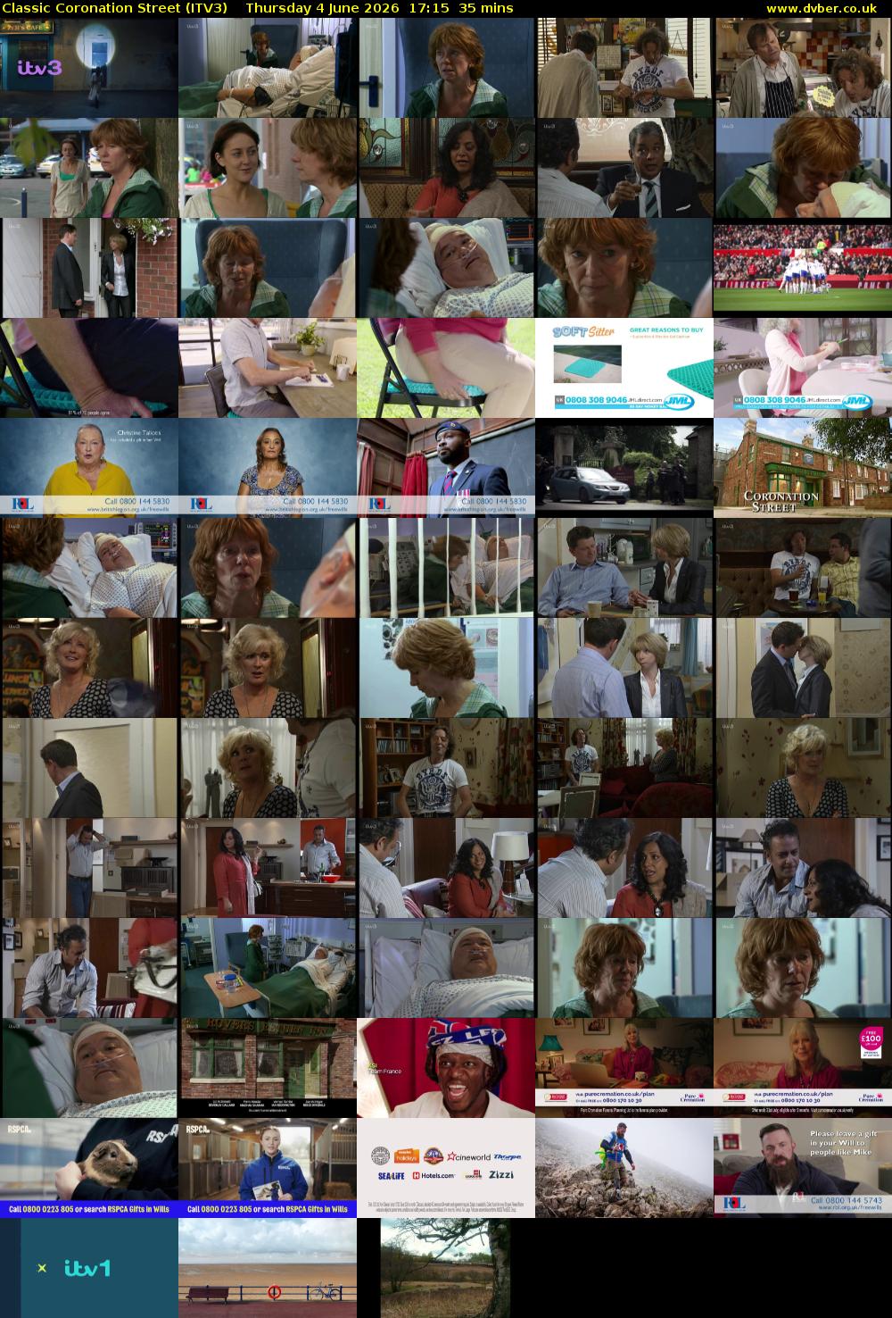 Classic Coronation Street (ITV3) Thursday 4 June 2026 17:15 - 17:50