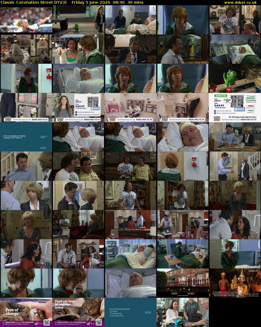 Classic Coronation Street (ITV3) Friday 5 June 2026 08:40 - 09:10