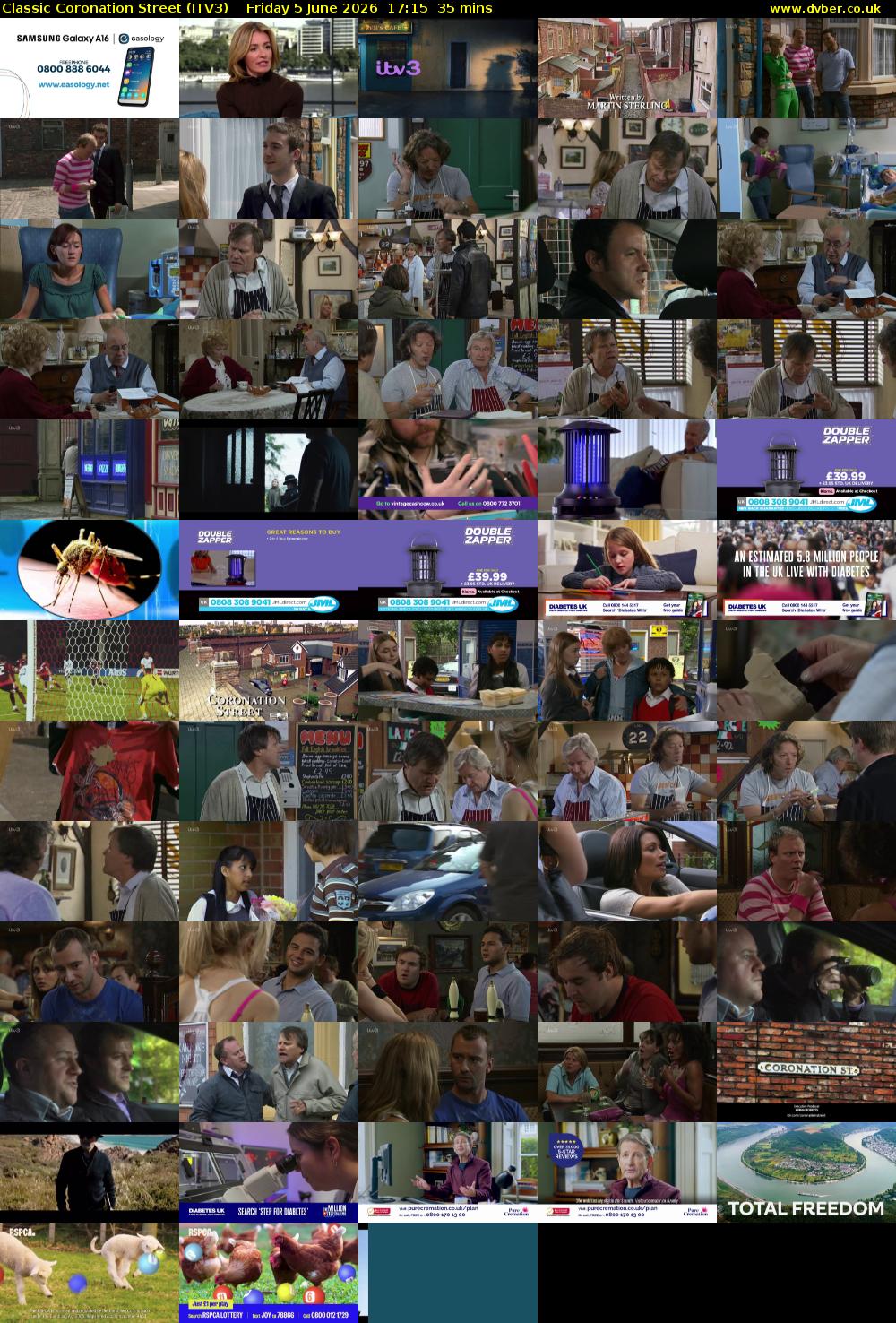 Classic Coronation Street (ITV3) Friday 5 June 2026 17:15 - 17:50