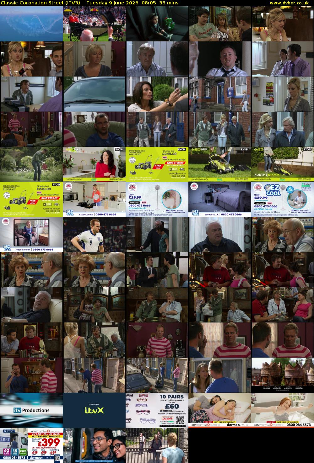 Classic Coronation Street (ITV3) Tuesday 9 June 2026 08:05 - 08:40