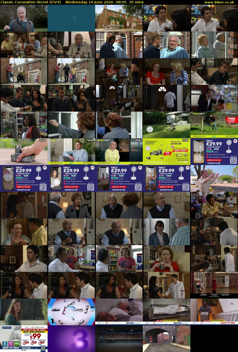 Classic Coronation Street (ITV3) Wednesday 10 June 2026 08:05 - 08:40