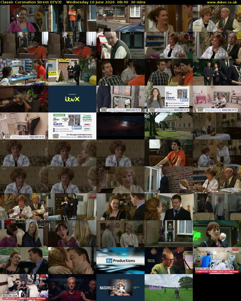 Classic Coronation Street (ITV3) Wednesday 10 June 2026 08:40 - 09:10