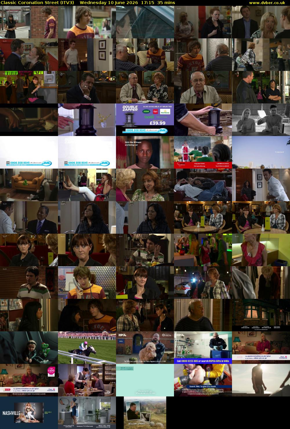 Classic Coronation Street (ITV3) Wednesday 10 June 2026 17:15 - 17:50