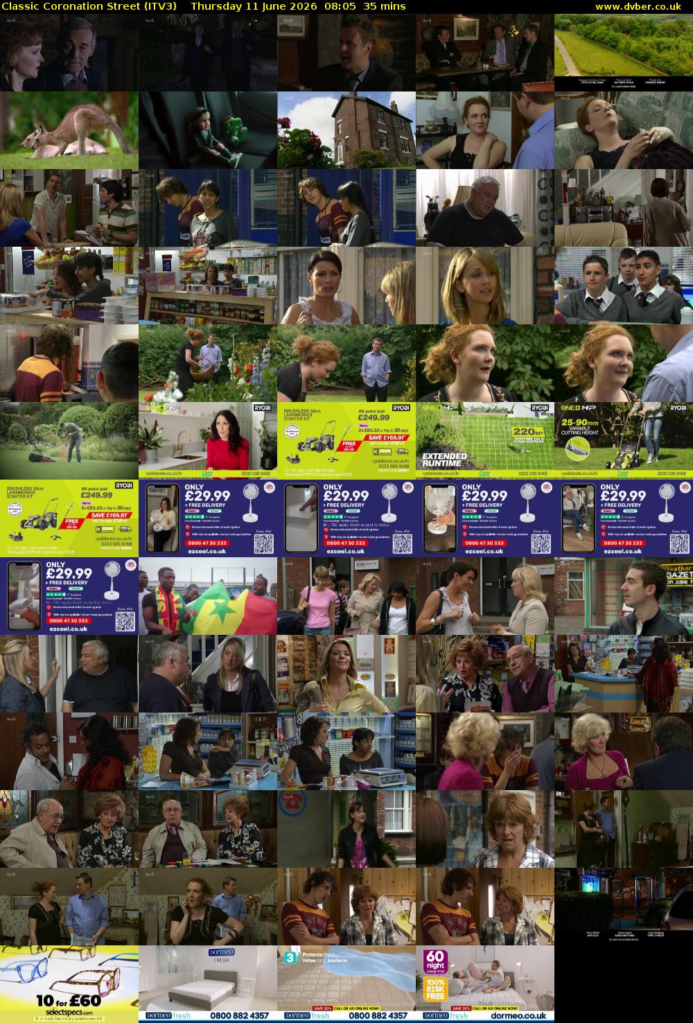 Classic Coronation Street (ITV3) Thursday 11 June 2026 08:05 - 08:40