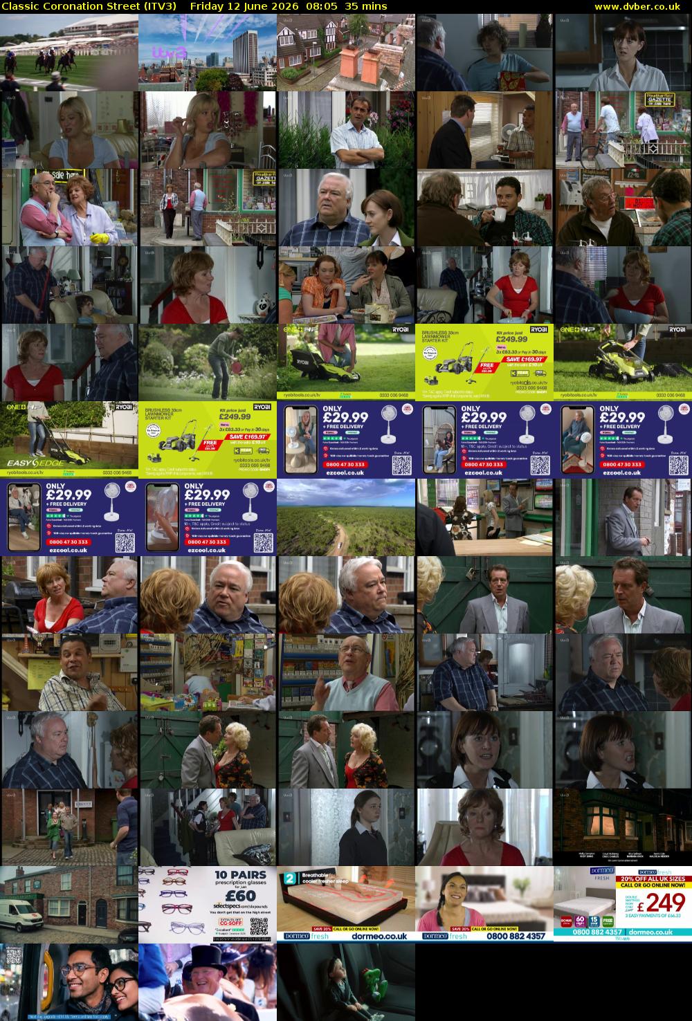 Classic Coronation Street (ITV3) Friday 12 June 2026 08:05 - 08:40