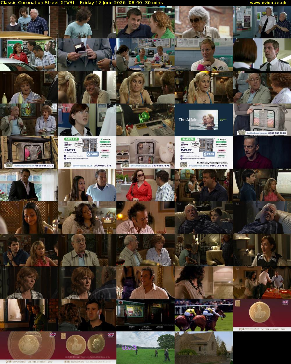 Classic Coronation Street (ITV3) Friday 12 June 2026 08:40 - 09:10