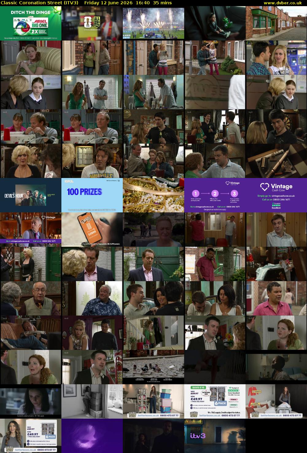 Classic Coronation Street (ITV3) Friday 12 June 2026 16:40 - 17:15