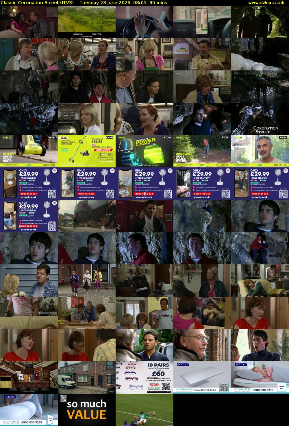 Classic Coronation Street (ITV3) Tuesday 23 June 2026 08:05 - 08:40