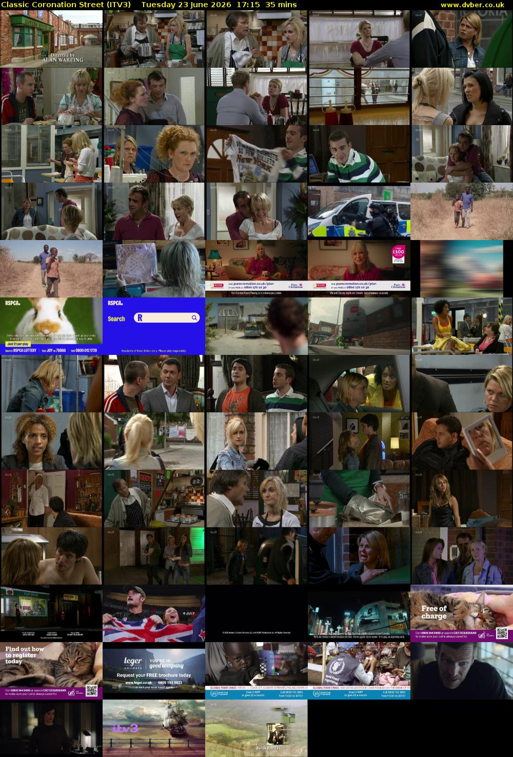 Classic Coronation Street (ITV3) Tuesday 23 June 2026 17:15 - 17:50