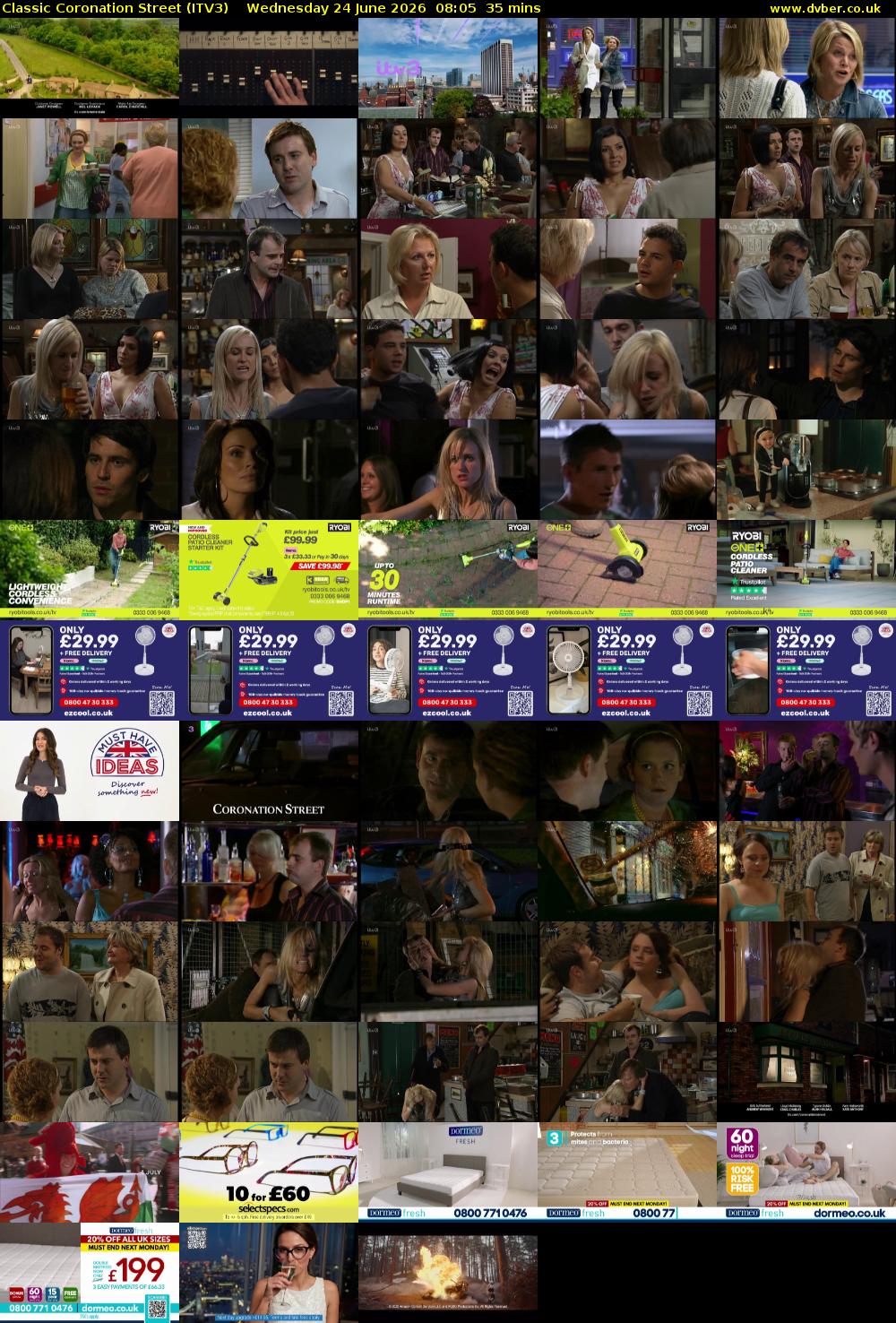 Classic Coronation Street (ITV3) Wednesday 24 June 2026 08:05 - 08:40