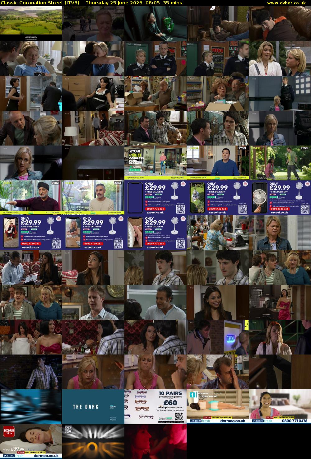 Classic Coronation Street (ITV3) Thursday 25 June 2026 08:05 - 08:40