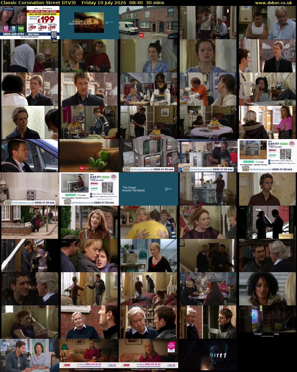 Classic Coronation Street (ITV3) Friday 10 July 2026 08:40 - 09:10