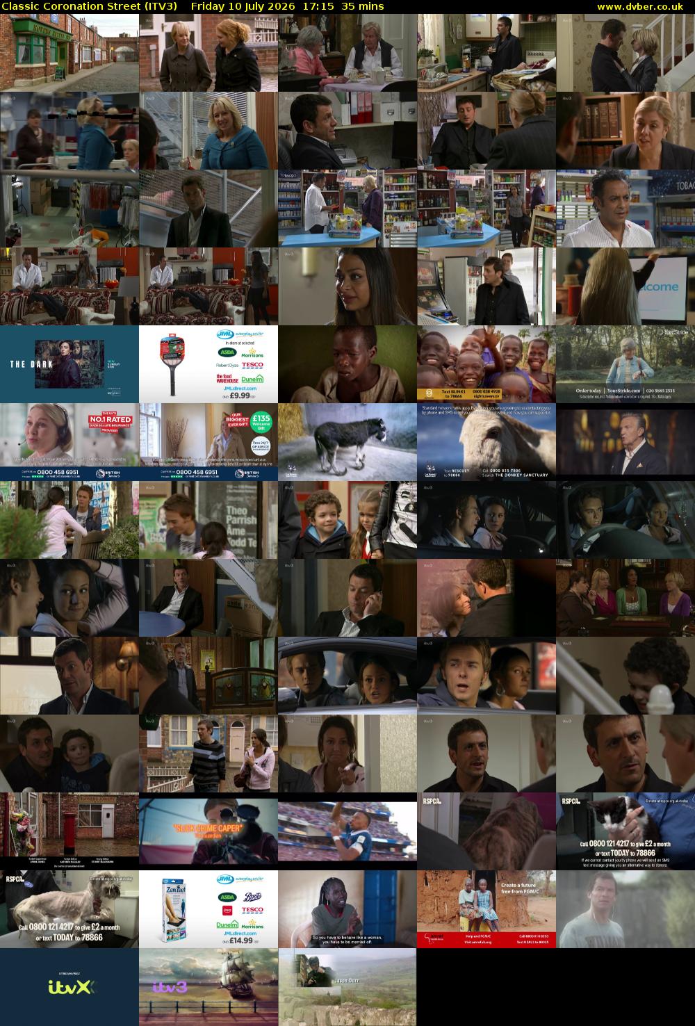 Classic Coronation Street (ITV3) Friday 10 July 2026 17:15 - 17:50