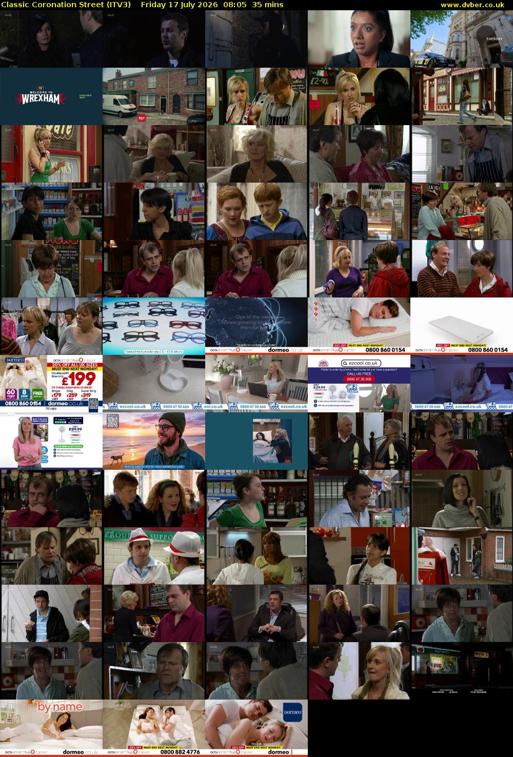 Classic Coronation Street (ITV3) Friday 17 July 2026 08:05 - 08:40
