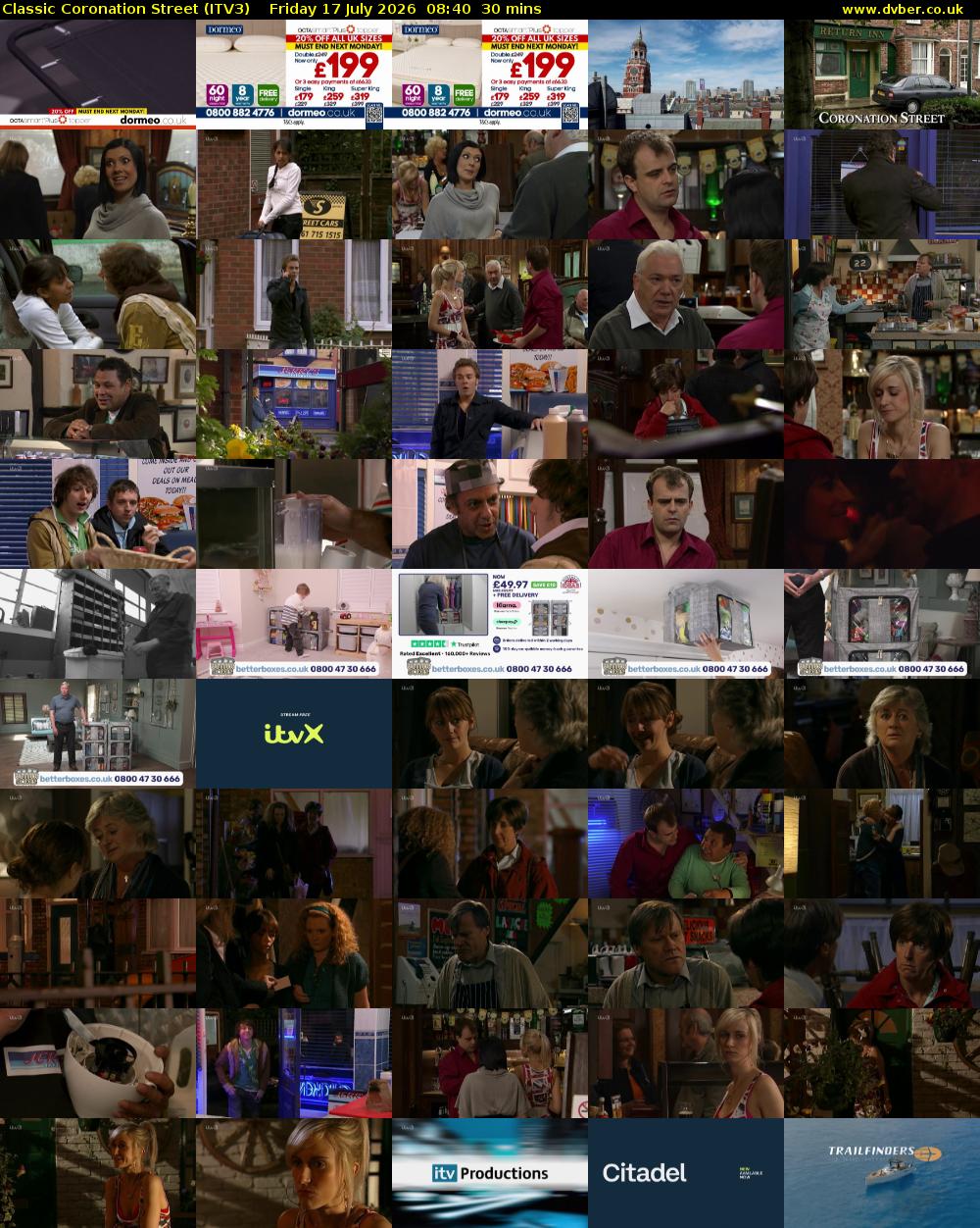 Classic Coronation Street (ITV3) Friday 17 July 2026 08:40 - 09:10