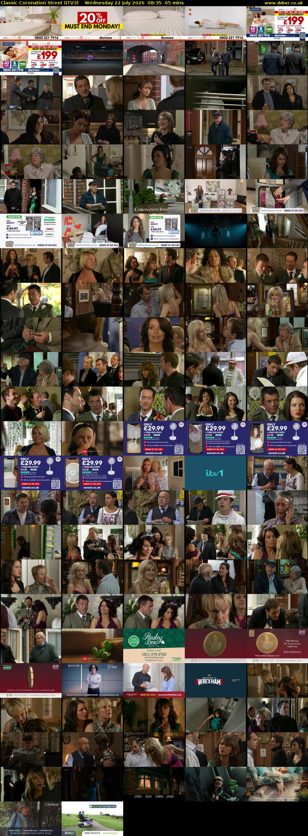 Classic Coronation Street (ITV3) Wednesday 22 July 2026 08:35 - 09:40