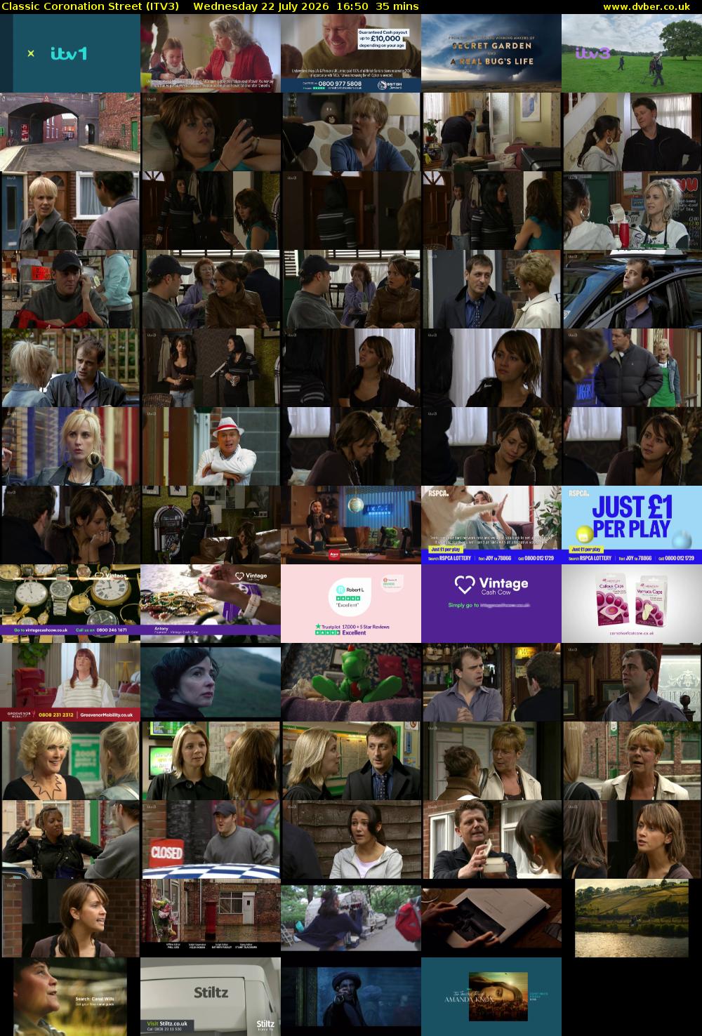Classic Coronation Street (ITV3) Wednesday 22 July 2026 16:50 - 17:25