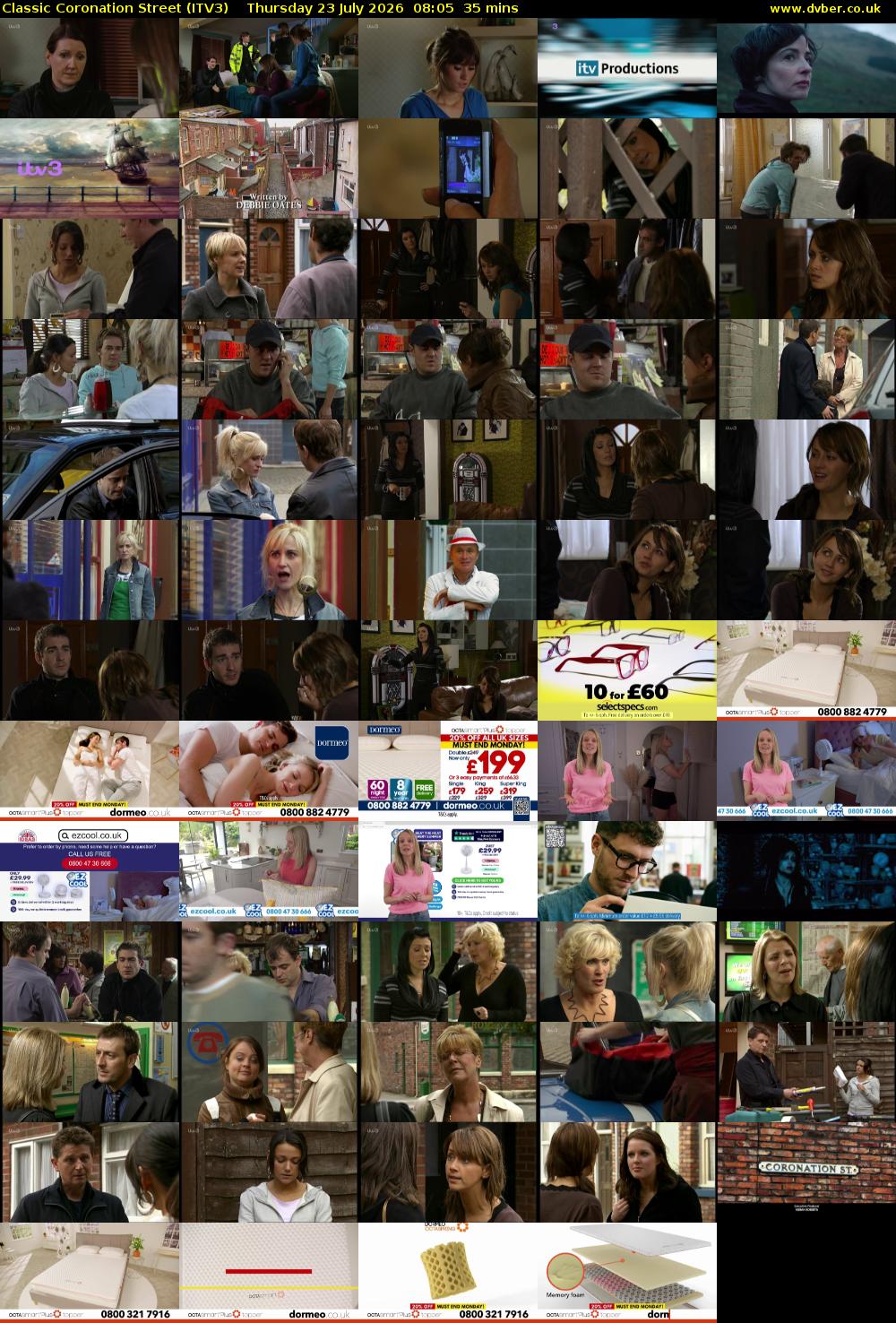 Classic Coronation Street (ITV3) Thursday 23 July 2026 08:05 - 08:40