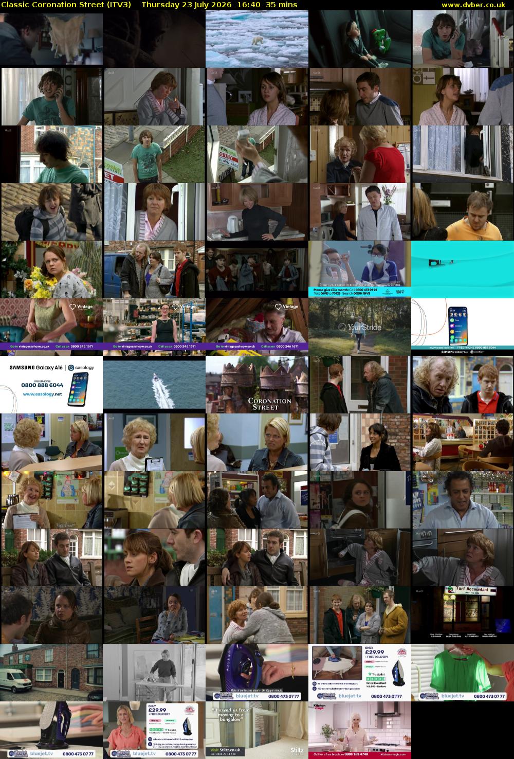 Classic Coronation Street (ITV3) Thursday 23 July 2026 16:40 - 17:15