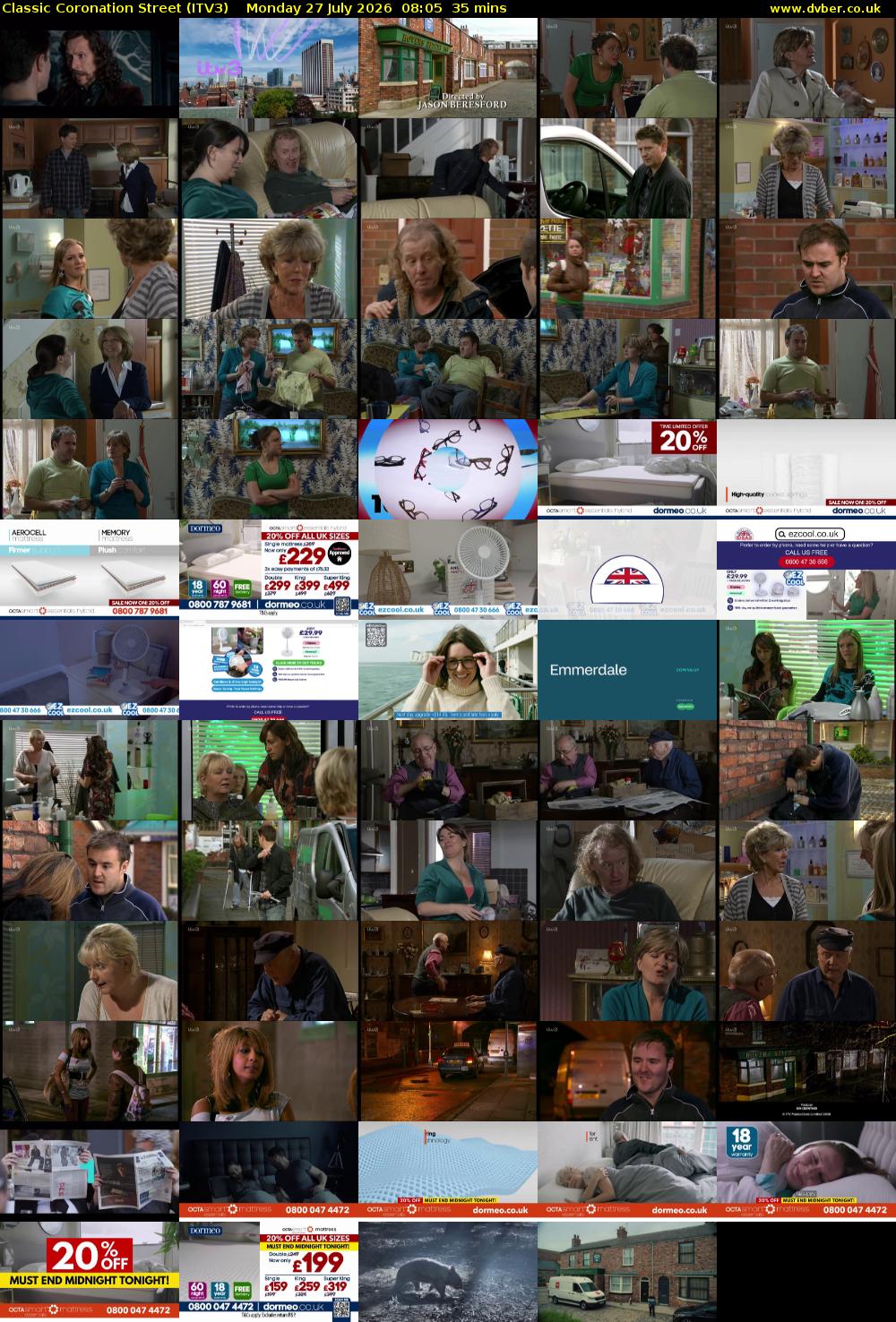 Classic Coronation Street (ITV3) Monday 27 July 2026 08:05 - 08:40