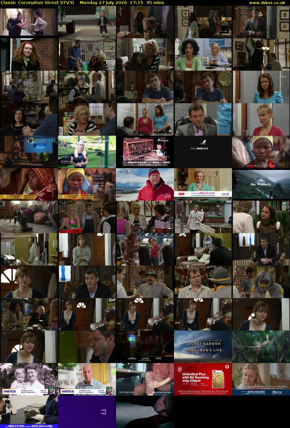 Classic Coronation Street (ITV3) Monday 27 July 2026 17:15 - 17:50