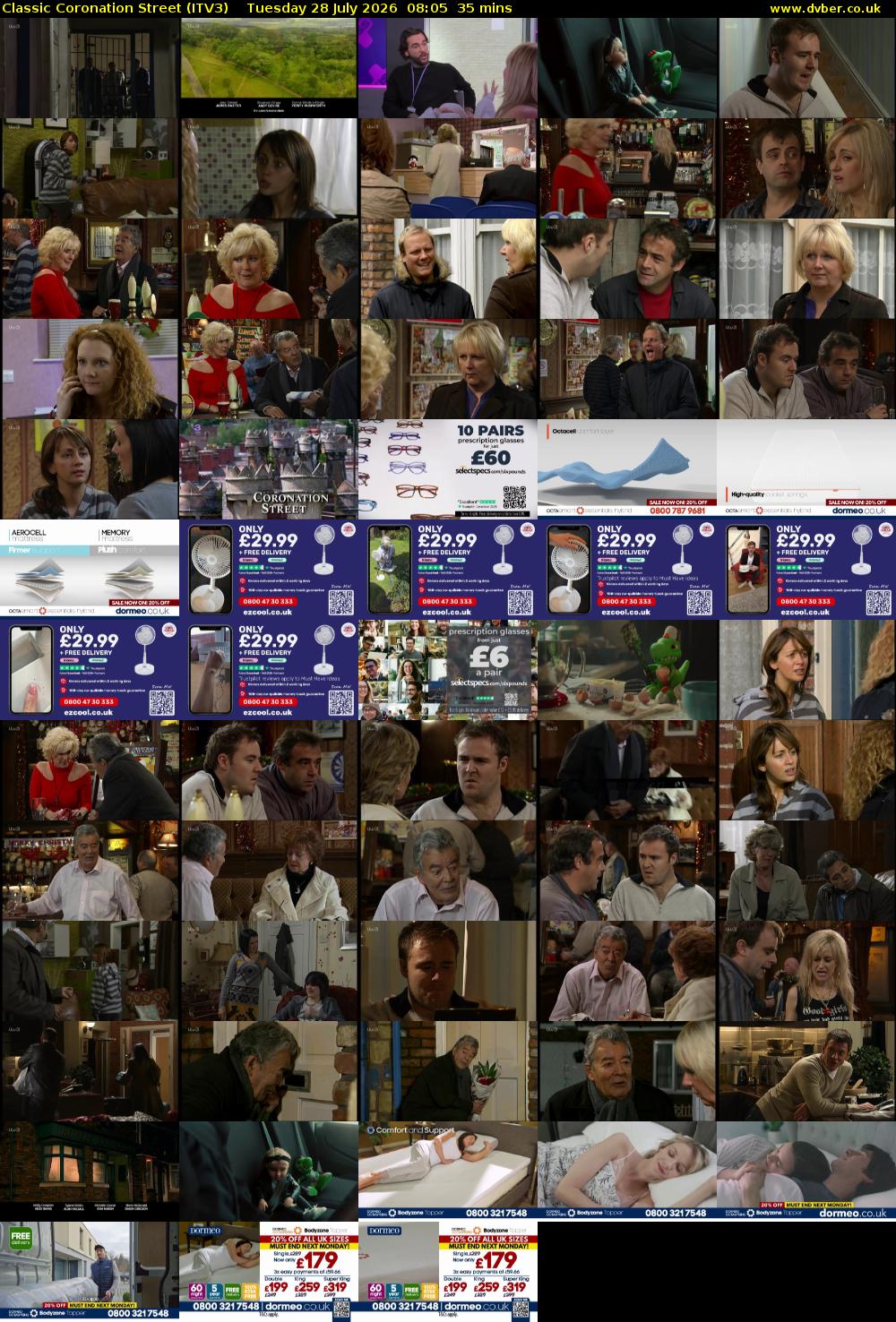 Classic Coronation Street (ITV3) Tuesday 28 July 2026 08:05 - 08:40