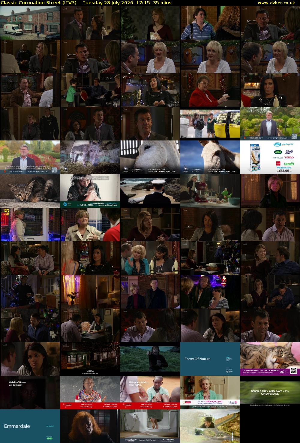 Classic Coronation Street (ITV3) Tuesday 28 July 2026 17:15 - 17:50