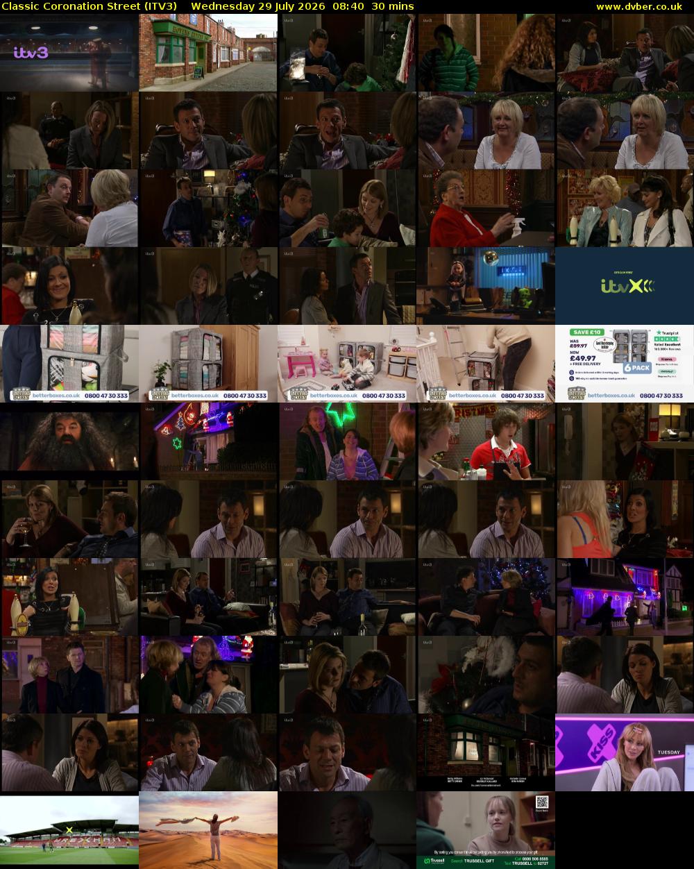 Classic Coronation Street (ITV3) Wednesday 29 July 2026 08:40 - 09:10