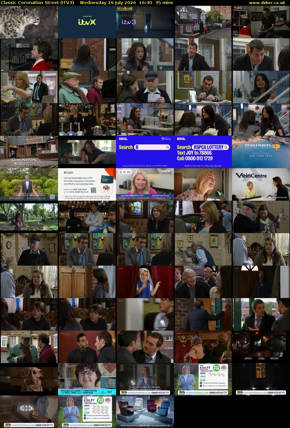 Classic Coronation Street (ITV3) Wednesday 29 July 2026 16:40 - 17:15