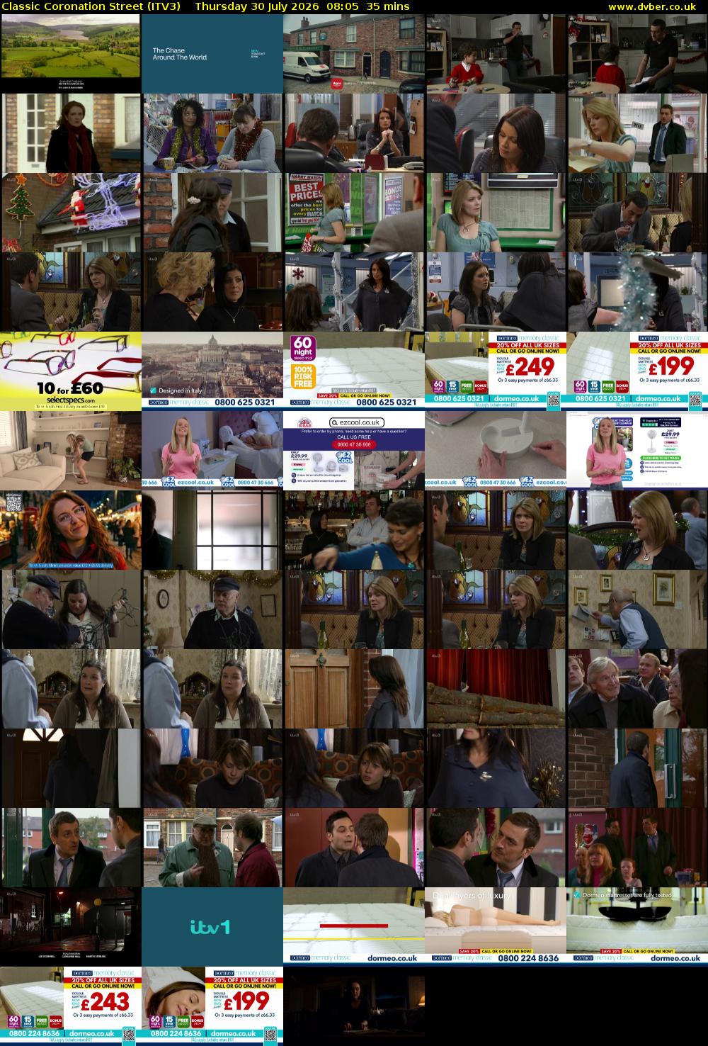 Classic Coronation Street (ITV3) Thursday 30 July 2026 08:05 - 08:40
