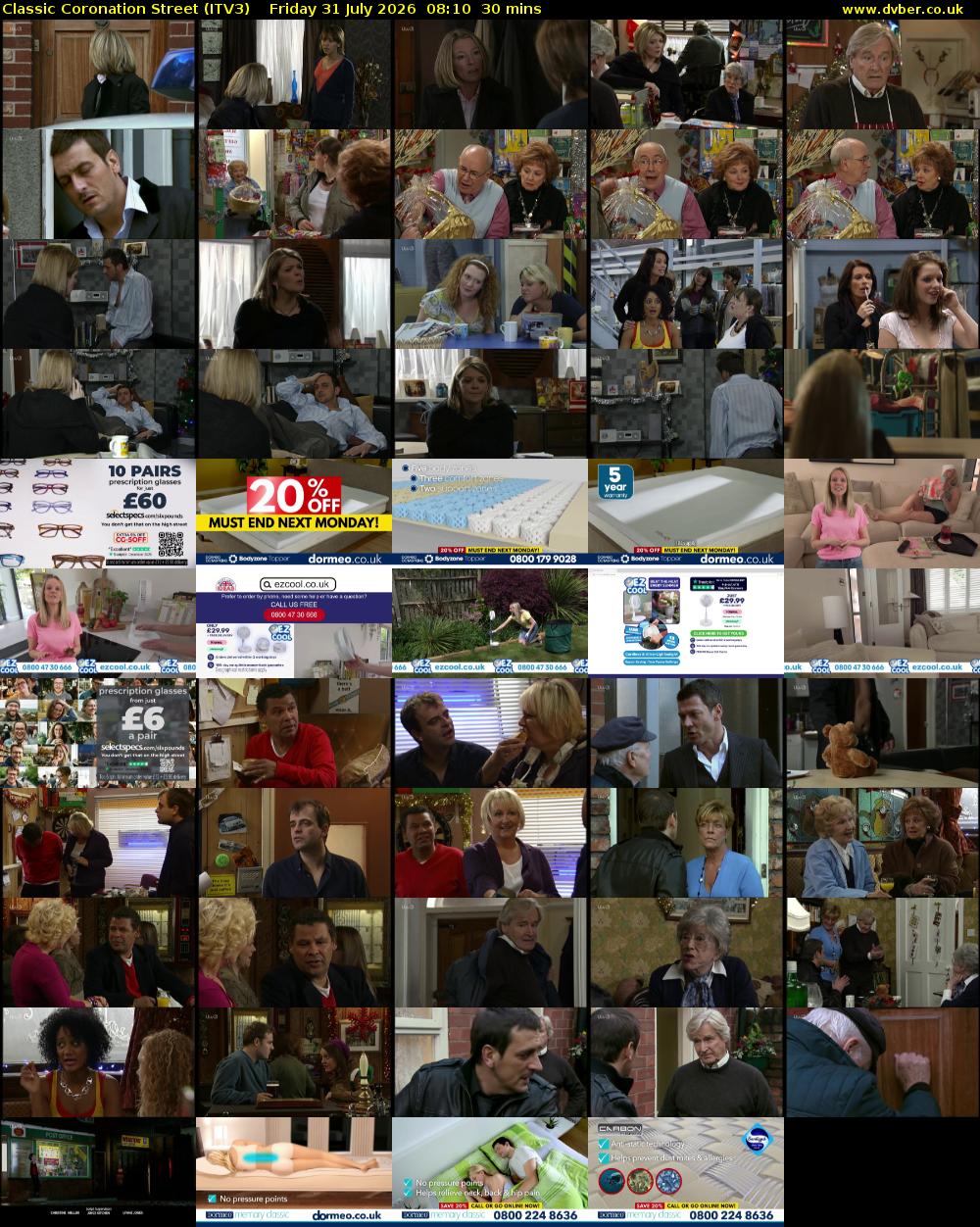 Classic Coronation Street (ITV3) Friday 31 July 2026 08:10 - 08:40