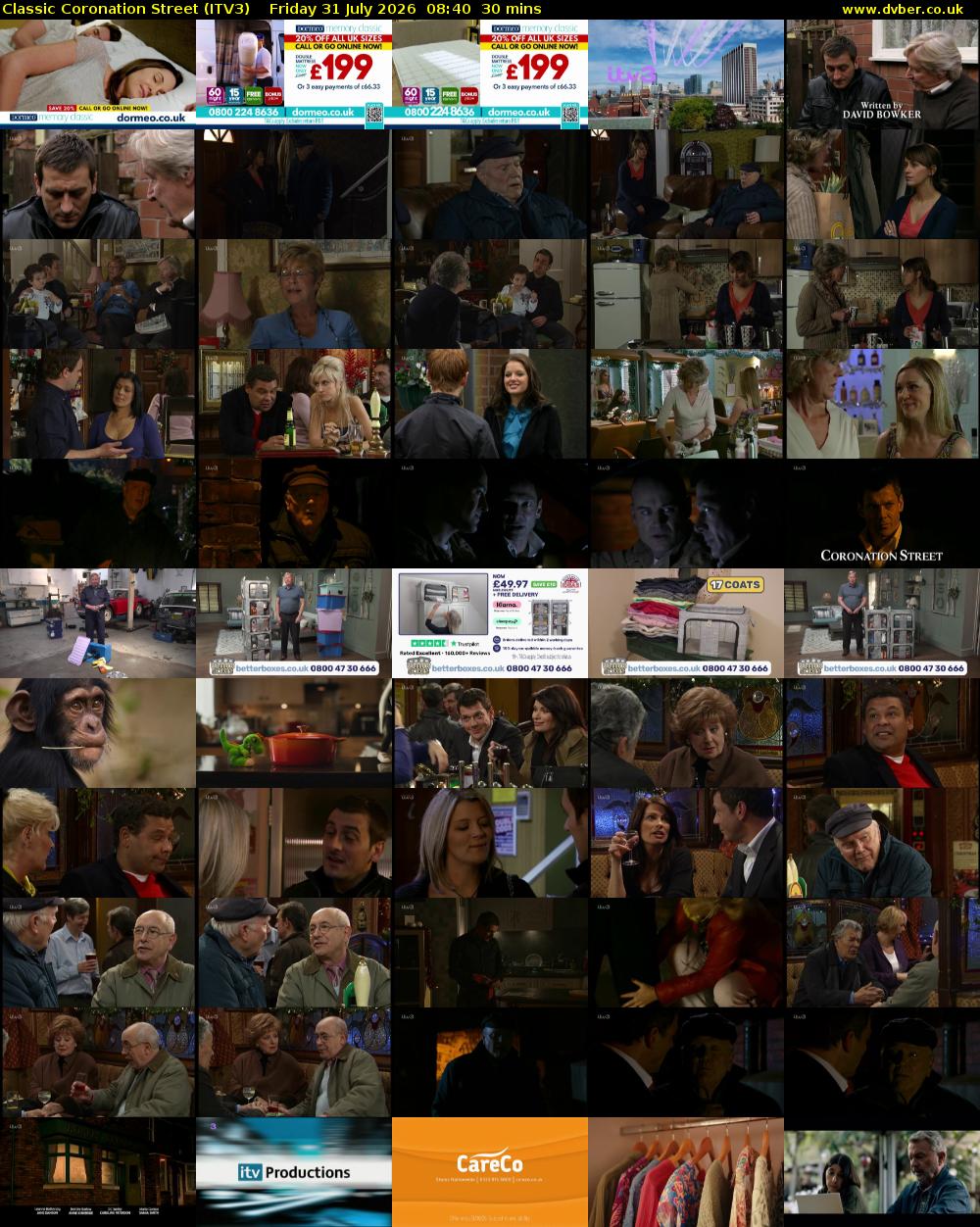 Classic Coronation Street (ITV3) Friday 31 July 2026 08:40 - 09:10