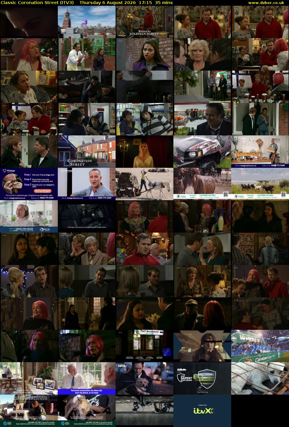 Classic Coronation Street (ITV3) Thursday 6 August 2026 17:15 - 17:50