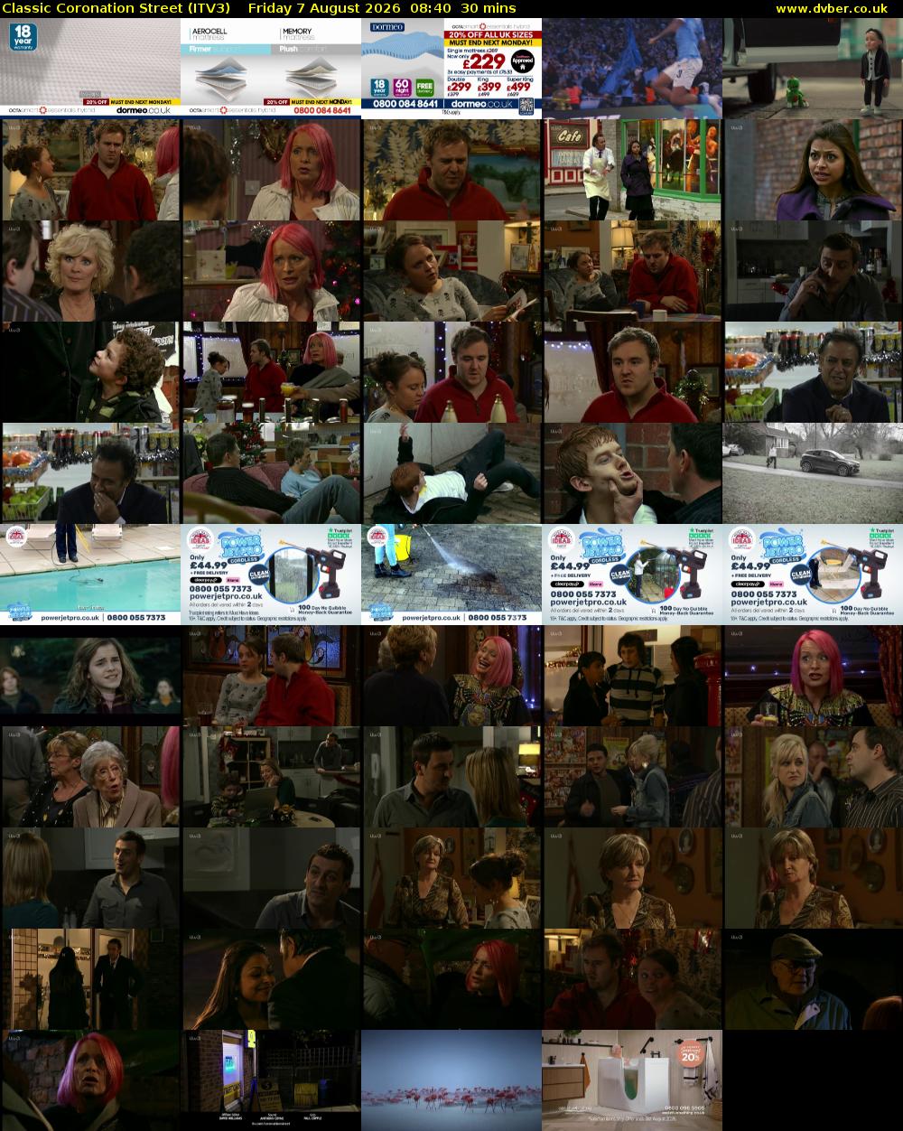Classic Coronation Street (ITV3) Friday 7 August 2026 08:40 - 09:10