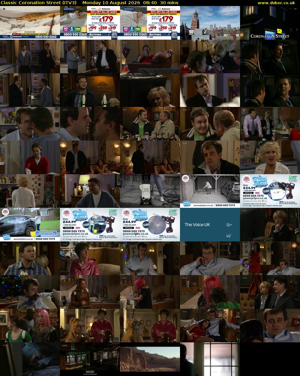 Classic Coronation Street (ITV3) Monday 10 August 2026 08:40 - 09:10