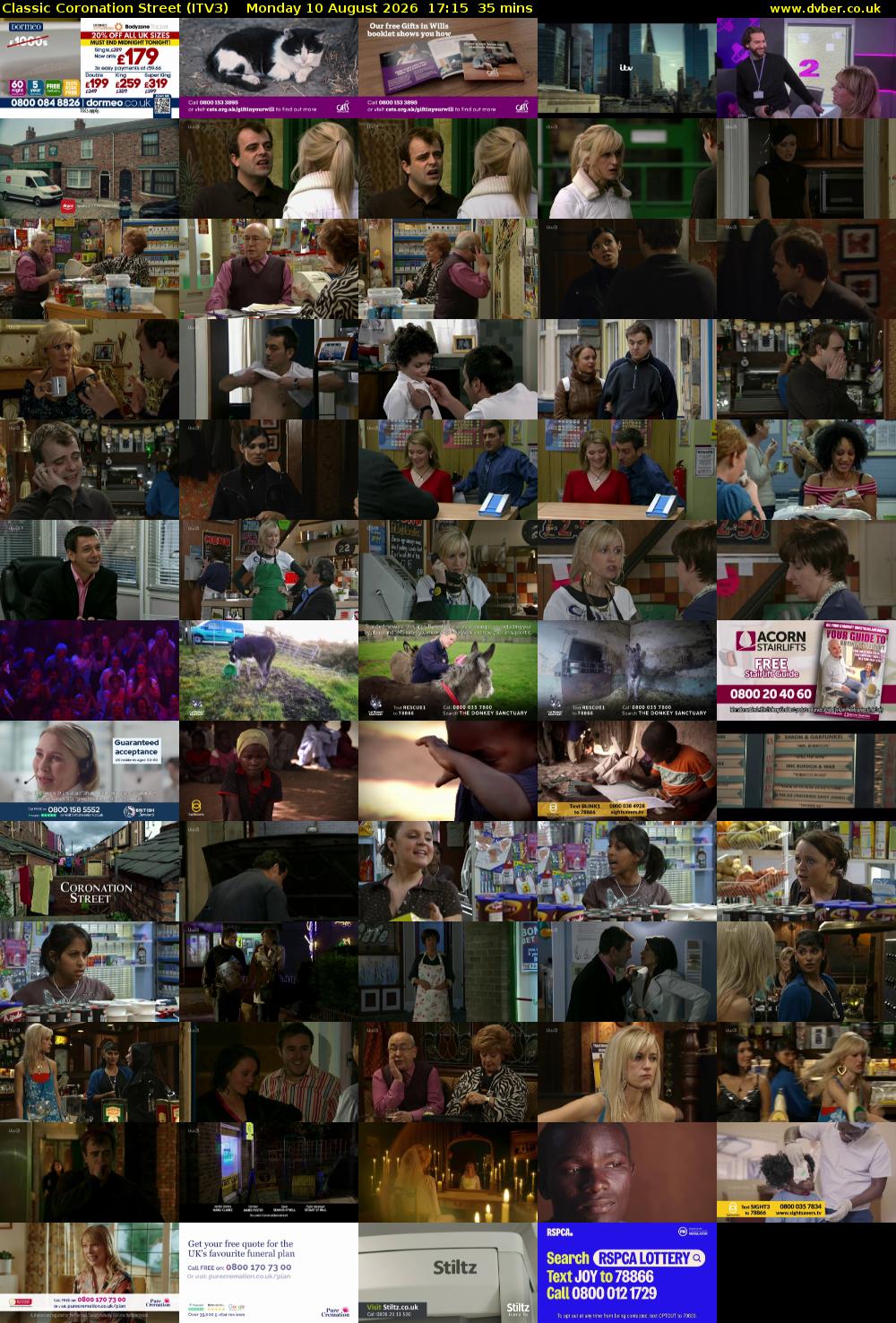 Classic Coronation Street (ITV3) Monday 10 August 2026 17:15 - 17:50