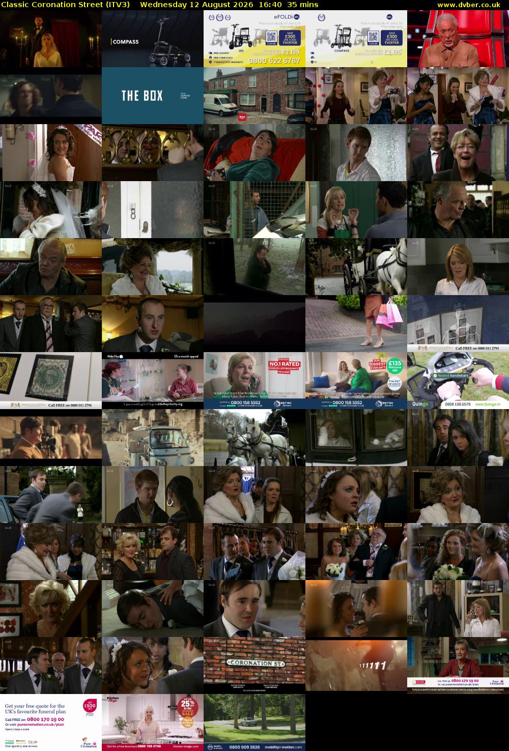Classic Coronation Street (ITV3) Wednesday 12 August 2026 16:40 - 17:15