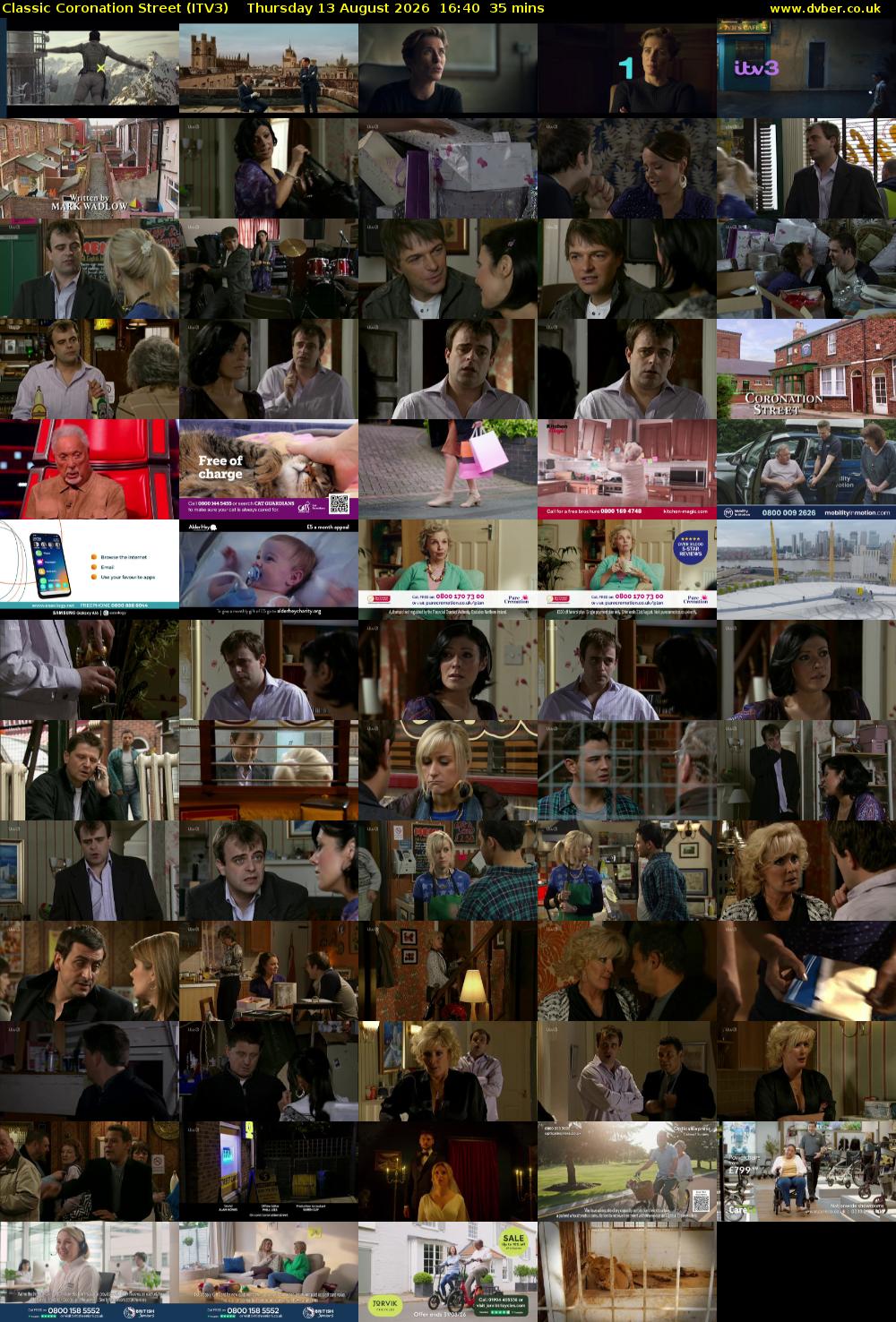 Classic Coronation Street (ITV3) Thursday 13 August 2026 16:40 - 17:15