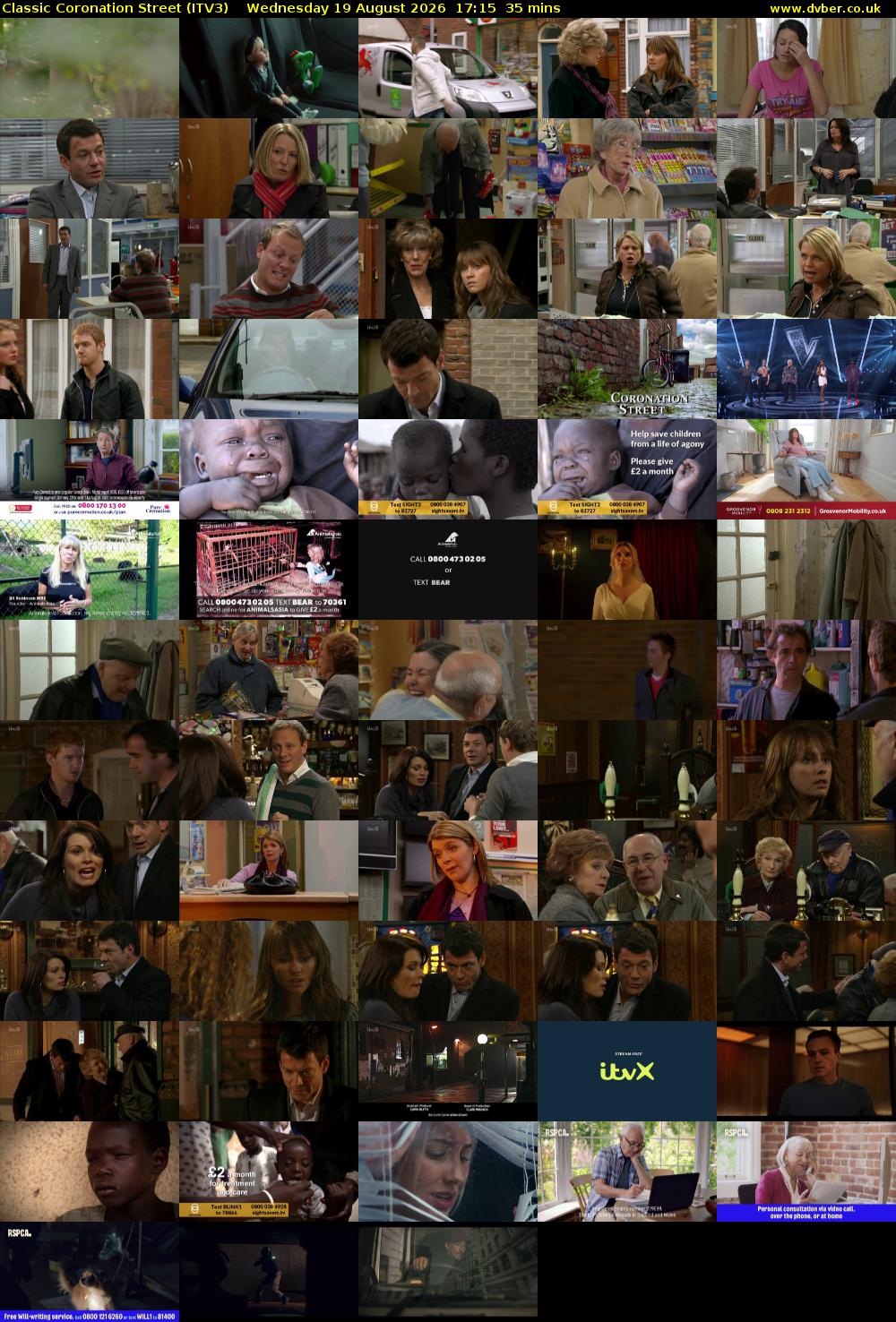 Classic Coronation Street (ITV3) Wednesday 19 August 2026 17:15 - 17:50