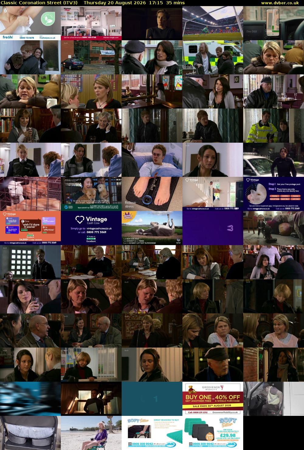Classic Coronation Street (ITV3) Thursday 20 August 2026 17:15 - 17:50