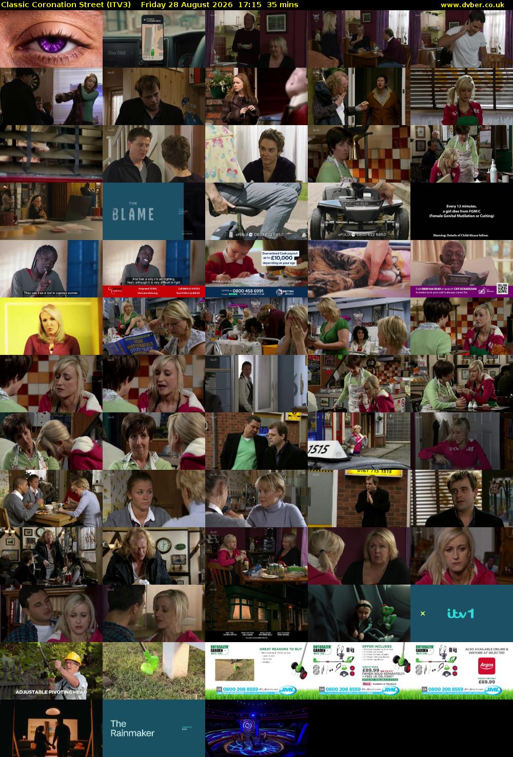 Classic Coronation Street (ITV3) Friday 28 August 2026 17:15 - 17:50