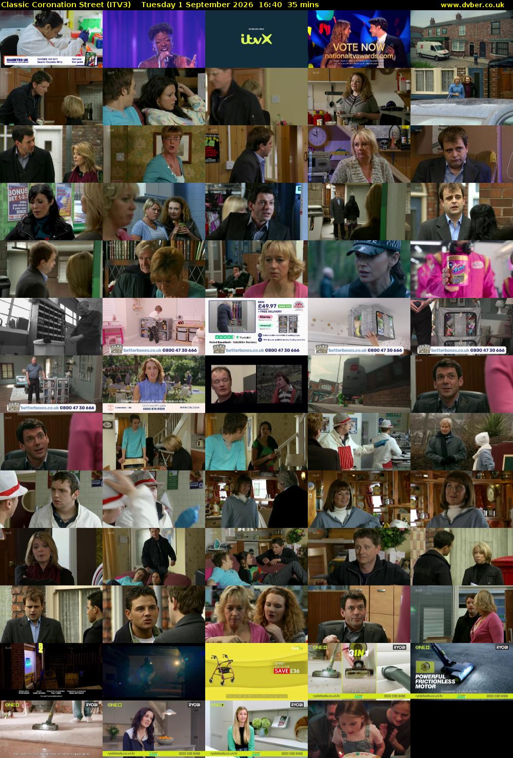 Classic Coronation Street (ITV3) Tuesday 1 September 2026 16:40 - 17:15