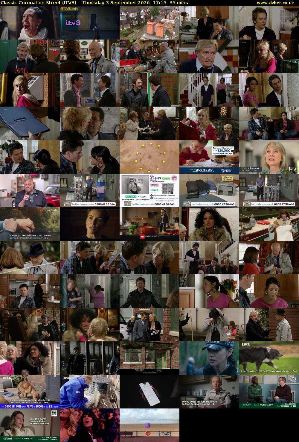 Classic Coronation Street (ITV3) Thursday 3 September 2026 17:15 - 17:50